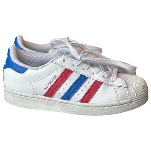 adidas Kids Superstar C Sneakers White/Blue/Scarlet FW5850 Youth 13K (Age 4-7)